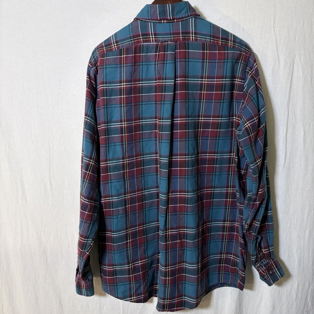 Lands End Mens Shirt XL Tall Multicolor Plaid Tailored Fit Long Sleeve Button Up - Picture 2 of 7
